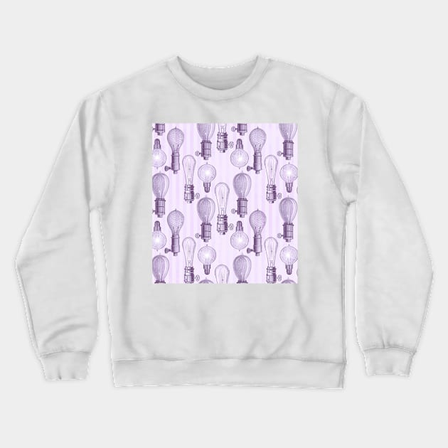 Vintage Light Bulbs in Purple Crewneck Sweatshirt by allthumbs